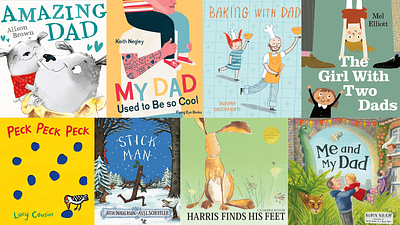 Dads and father figures book list collage